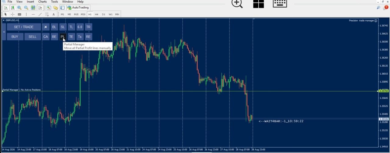 Partial Manager EA - Manage Partial Profit Closing for MetaTrader